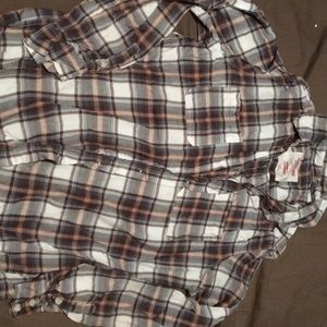 Brown and blue flannel